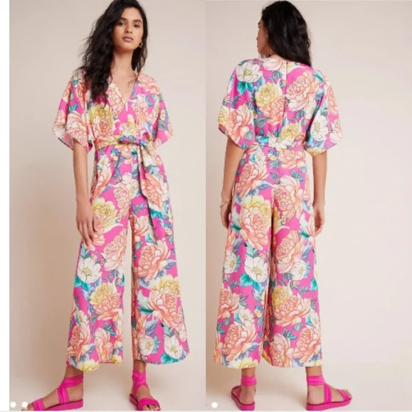 Farm Rio Floral Wide-Leg Jumpsuit - Picture 2 of 6